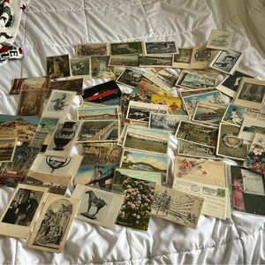 Vintage Postcard Lot of 75+ Post Cards, Some Written On & Some Blank